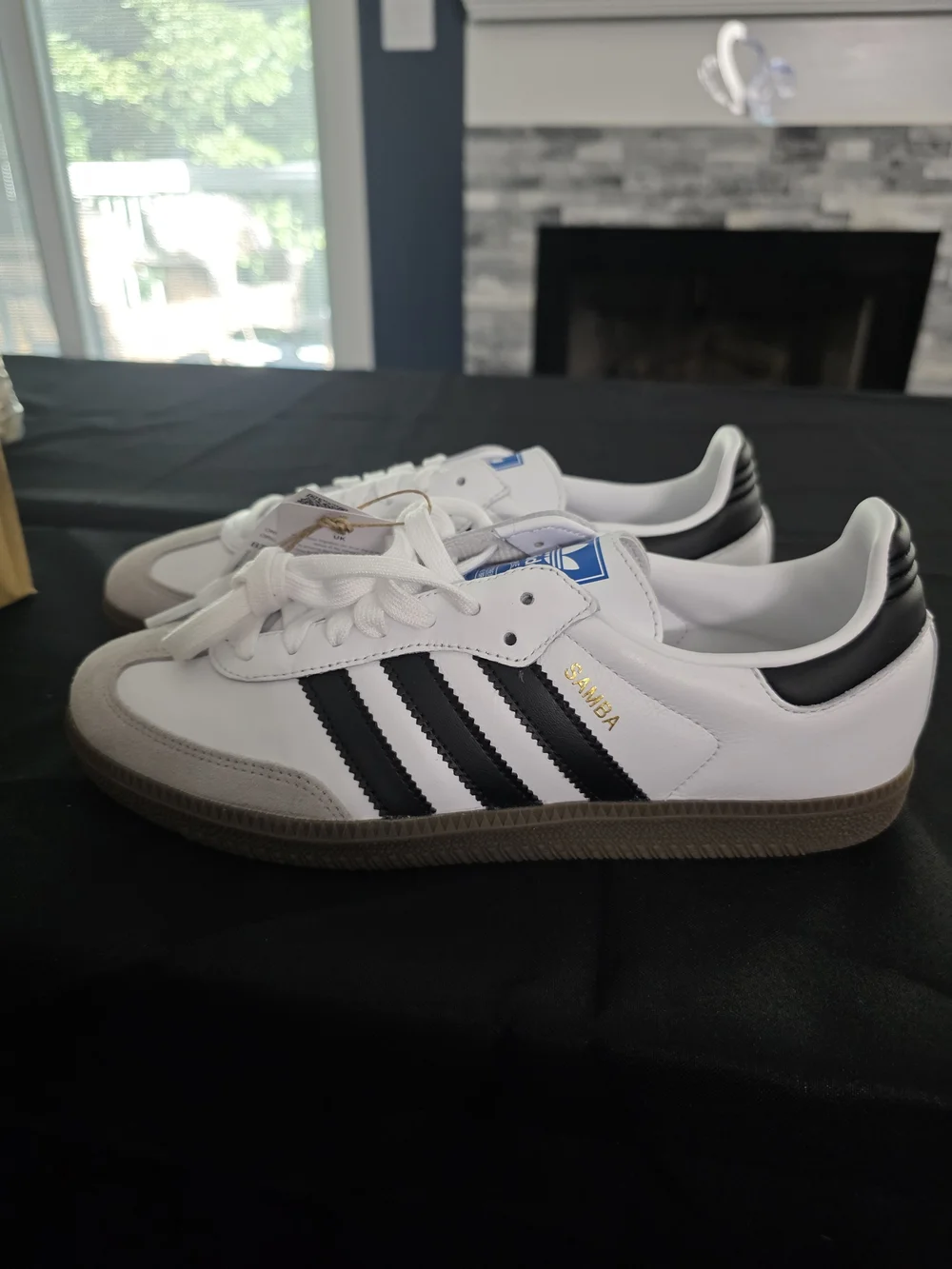 Adidas Samba Shoes - White with Black Stripes